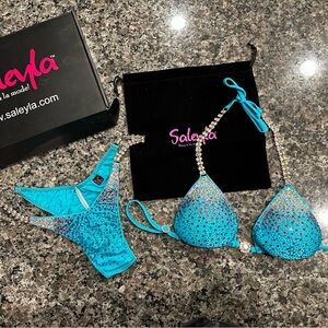 Turquoise Saleyla Wellness Competition Bikini (Body building bikini/suit)